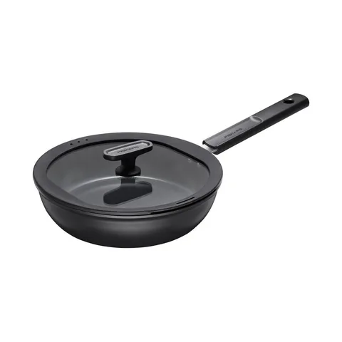 Kaanega kõrge servaga praepann Fiskars Hard Face, 24 cm, 2,2 l