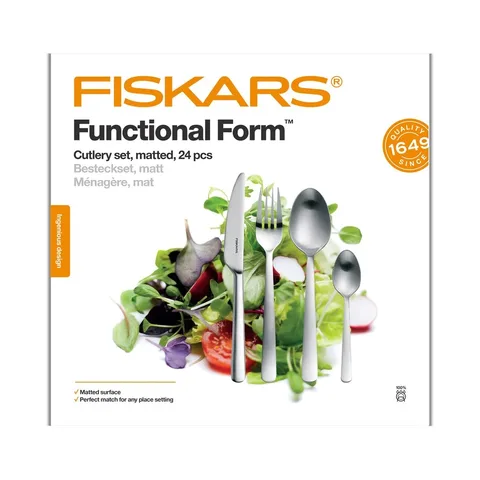 Söögiriistade komplekt Fiskars Functional Form, matt, 24 osa