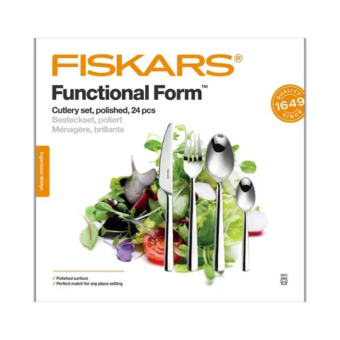 Söögiriistade komplekt Fiskars Functional Form, läikiv, 24 osa