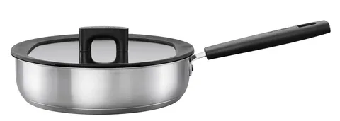 Kaanega kõrge servaga praepann Fiskars Hard Face Steel, 26 cm, 2,8 l