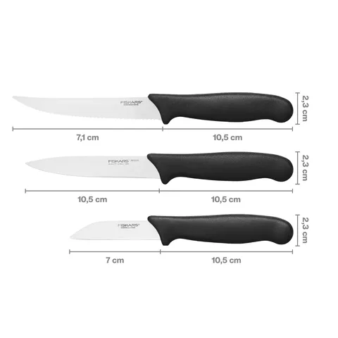 Köögiviljanugade komplekt Fiskars, 3 nuga